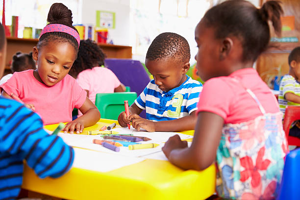 istock Preschool class in South African township, close-up 484794644