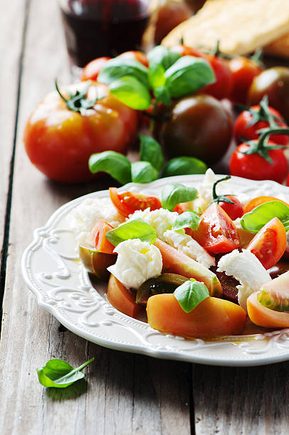 istock Traditional italian antipasto caprese with mozzarella 484796342