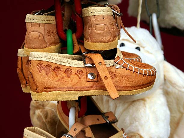 istock leather,folk shoes moccasins called kierpce 484799006