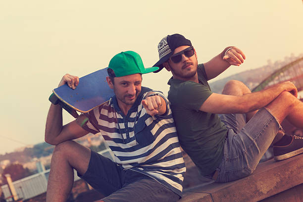 istock Two young skater having fun outdoors. 484799542