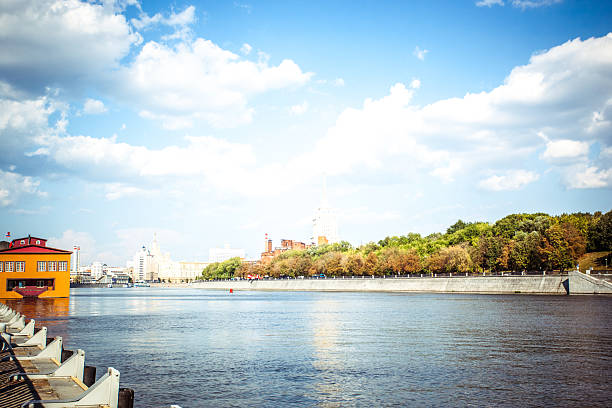 istock Driving across Moscow to the river. Summer 484808868