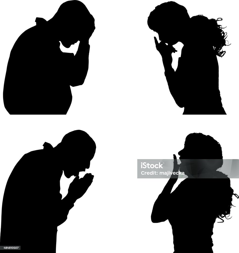 Vector silhouette of people. Vector silhouette of people in different situations. Adult stock vector