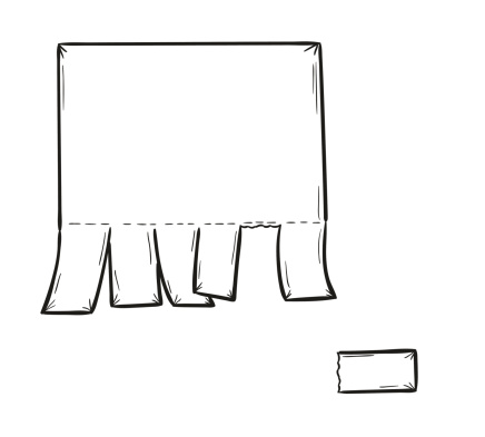 sketch of the blank paper and detached one piece, isolated