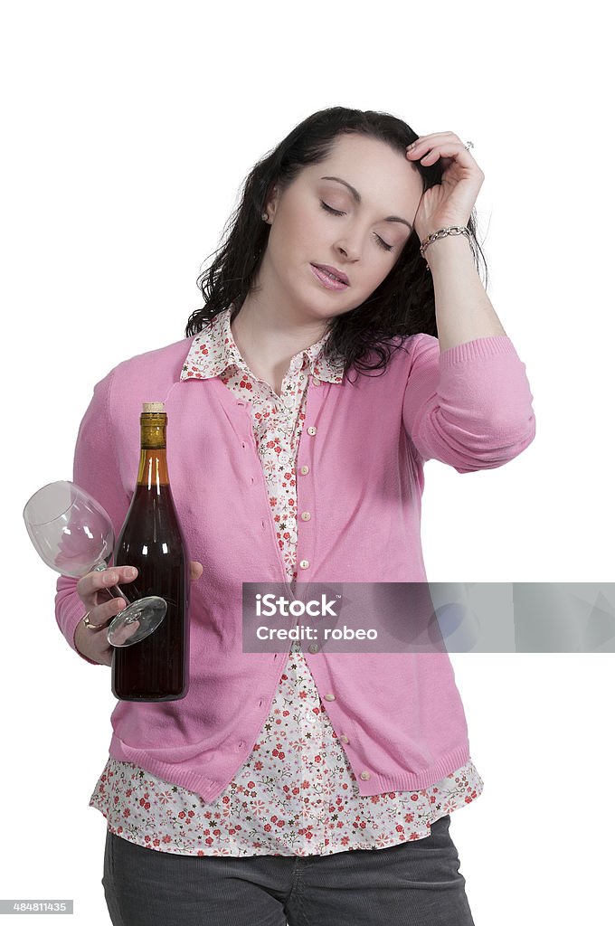 Mulher com vinho - Foto de stock de Adulto royalty-free