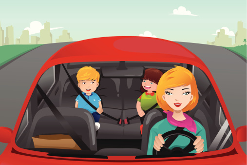Free download of Girl Driving Car Cartoon clip art Vector Graphic