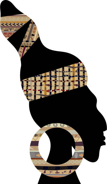illustrations, cliparts, dessins animés et icônes de tête de femme africaine avec des textures sans couture tribal - sensuality color image wallpaper black
