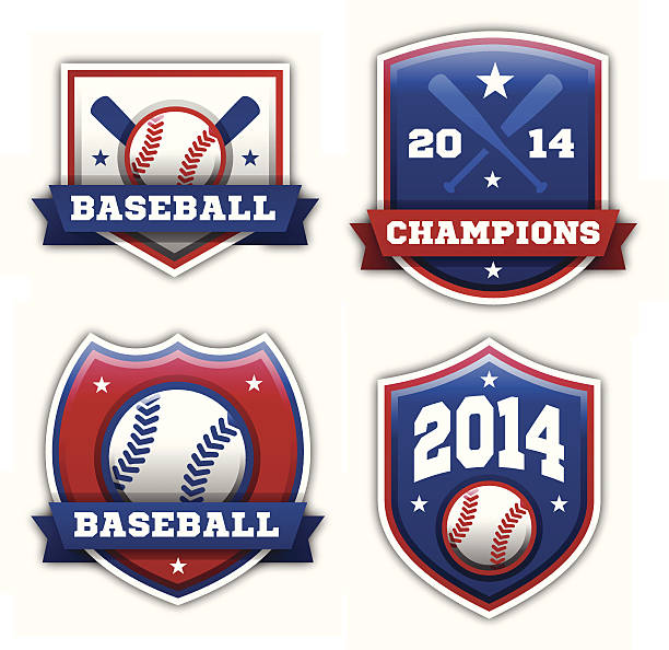 Baseball Badges Baseball badge concepts. EPS 10 file. Transparency effects used on highlight elements. catchers mask stock illustrations
