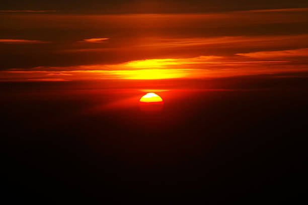 istock Thin line between day and night, photo taken from airplane 484824414