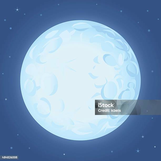 Full Moon Stock Illustration - Download Image Now - Moon Surface, Moon, Planetary Moon