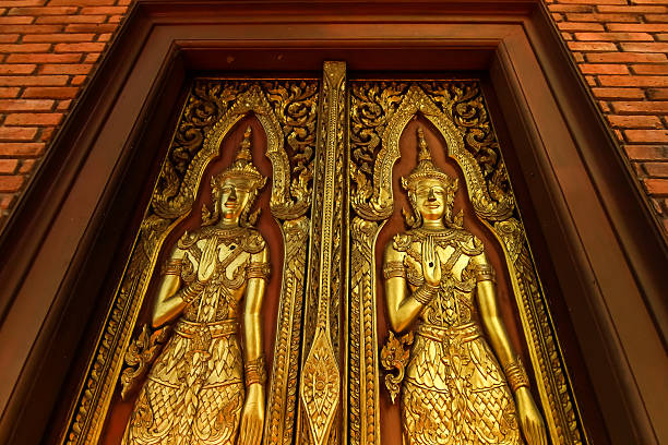 istock Ancient Buddhist on the doors. 484828570