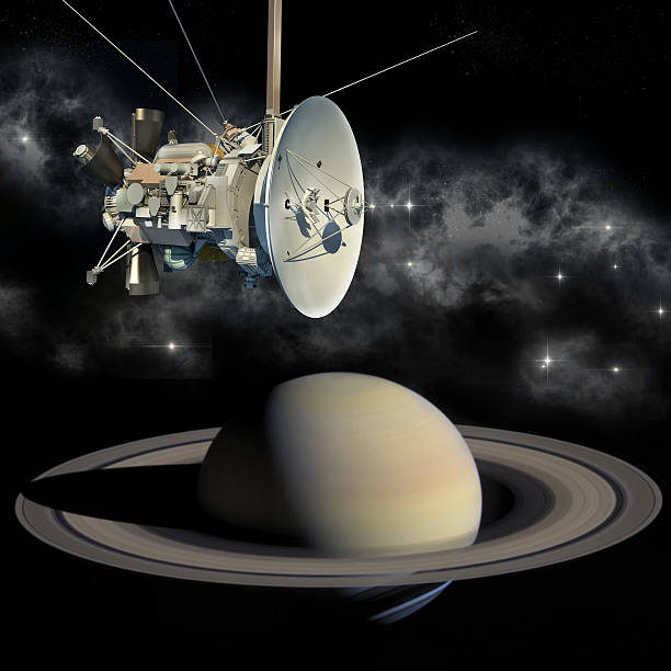 cassini pasar por saturn orbiter mission - voyager nave espacial fotografías e imágenes de stock