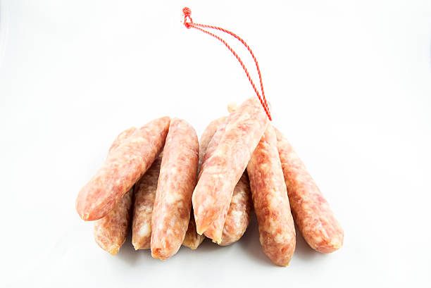 istock Chinese sausage on white background 484829382