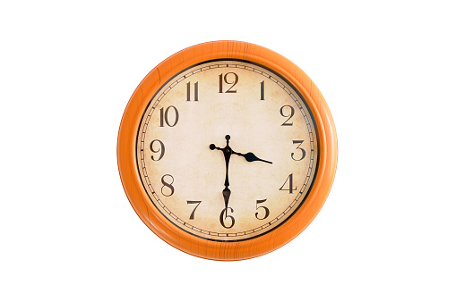 Isolated clock showing 3:30 o'clock
