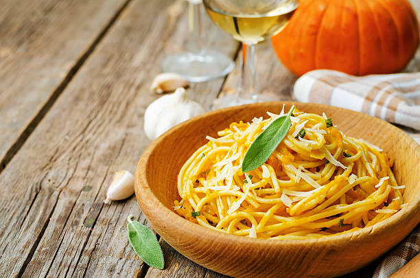 istock pumpkin pasta with Parmesan cheese and sage 484836094