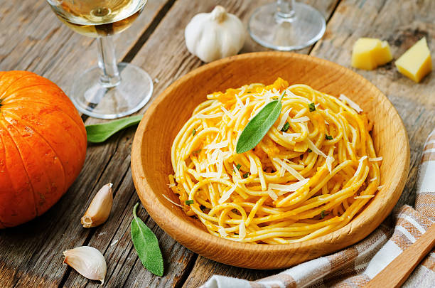 istock pumpkin pasta with Parmesan cheese and sage 484836100