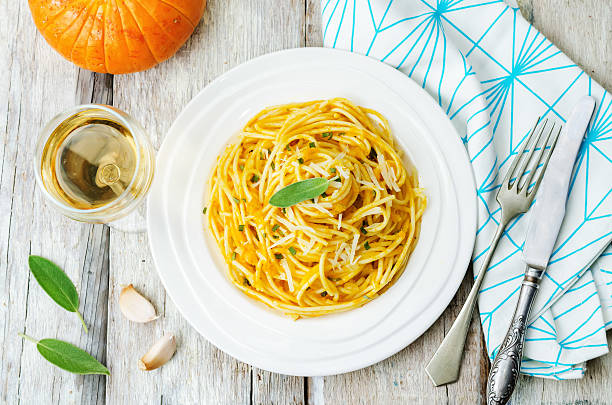 istock pumpkin pasta with Parmesan cheese and sage 484836112
