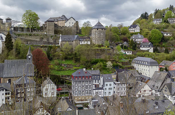 istock view of Monschau and castle from hill, Germany 484836428