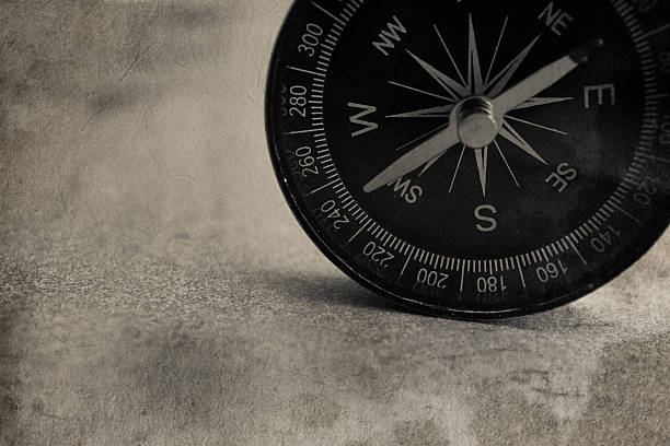 istock compass in vintage style on mulberry paper texture 484838712