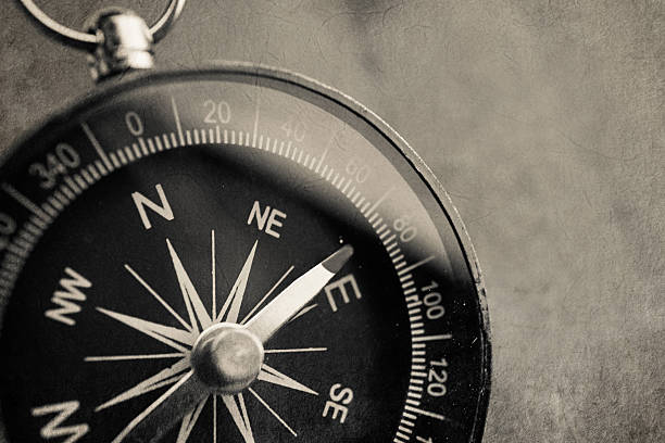 istock compass in vintage style on mulberry paper texture 484842494