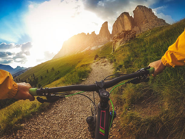 istock Mountain Bike: Single Trail on the Italian Dolomites 484843116