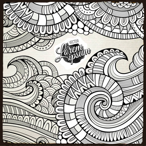 illustrations, cliparts, dessins animés et icônes de vecteur abstrait fond décoratif de la nature. - backgrounds paisley pattern sea