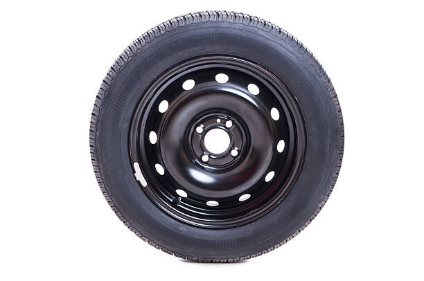 istock Car wheel with rim and tire isolated on white 484844578
