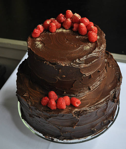 istock Chocolate Ganache Cake with Fresh Raspberries 484845866