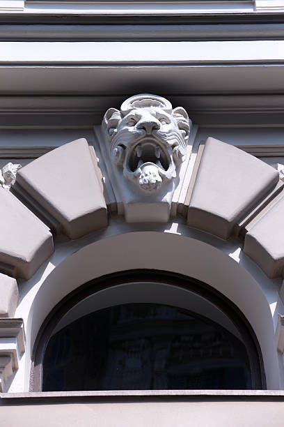 istock The bas-relief of a lion on the wall 484849316