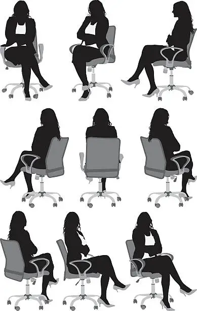 Vector illustration of Women sitting on chair
