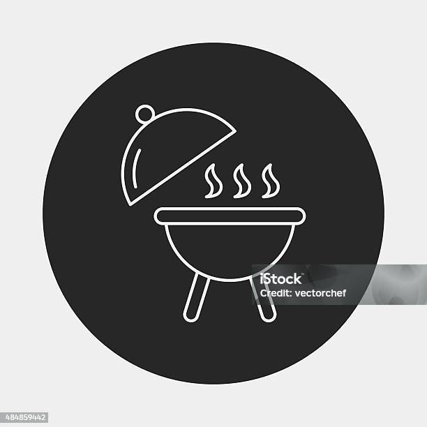 Barbecue Line Icon Stock Illustration - Download Image Now - 2015, Backgrounds, Fire - Natural Phenomenon