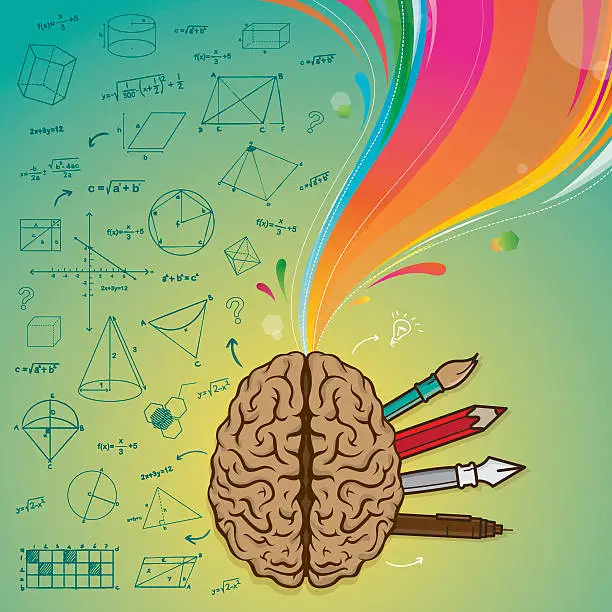 Vector illustration of Left brain right brain