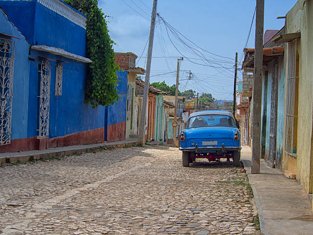 istock Blue old car in Trinidad, Cuba 484862026