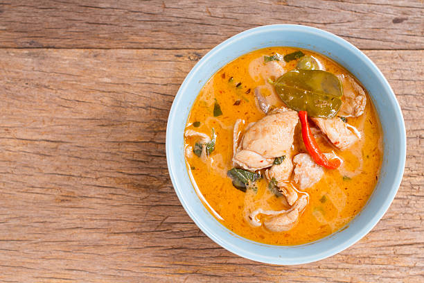 istock Panang curry with chicken traditional Thai style food 484862070