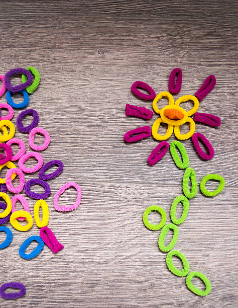 istock Hairbands hair elastic bands - flower 484863392