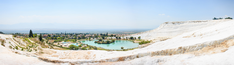 Broad panorama of Pamukkale, Turkey