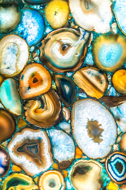istock Backlit wall with all kinds of geode of agathe 484874008