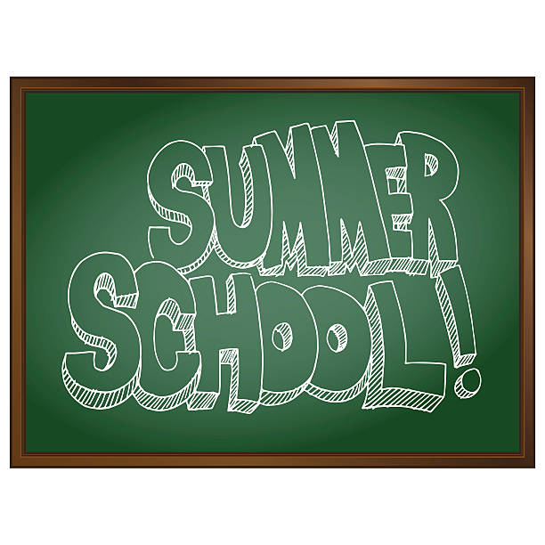 Summer School Chalkboard vector art illustration