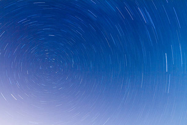 istock Circular motion of stars around the Polar Star 484875148