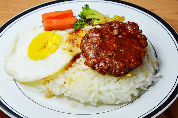 istock pork steak and fried egg with Japanese rice 484876158