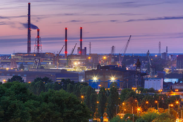 istock Gdansk Shipyard  at night, Poland 484881088