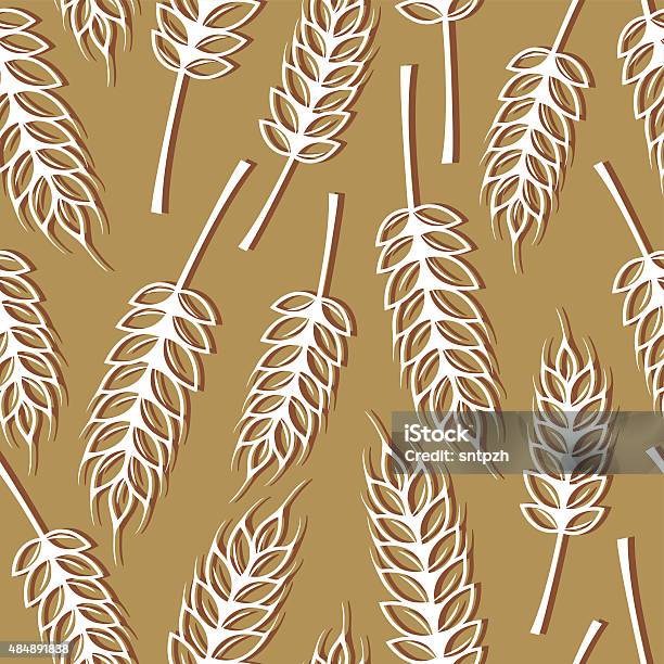 Seamless Pattern With Ears Of Wheat Stock Illustration - Download Image Now - 2015, Agricultural Field, Agriculture