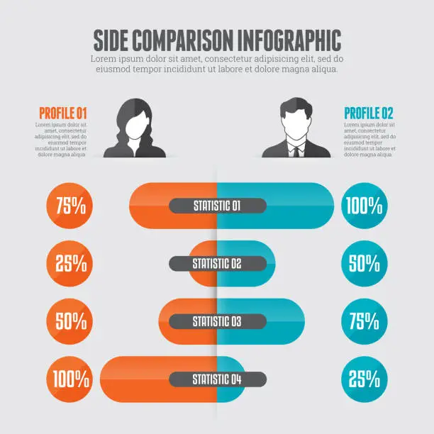 Vector illustration of Side Comparison Infographic