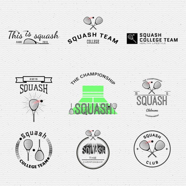 olbrzymia odznaki logo i etykiety dla każdego użycia - squash tennis stock illustrations
