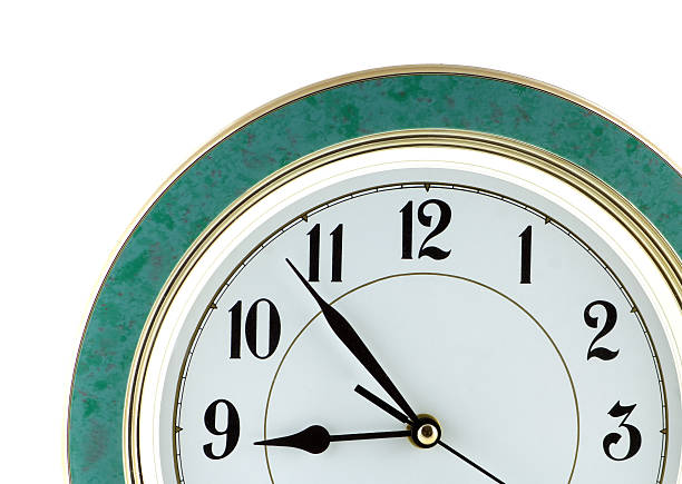 istock Nine o'clock on big wall watch isolated 484896925