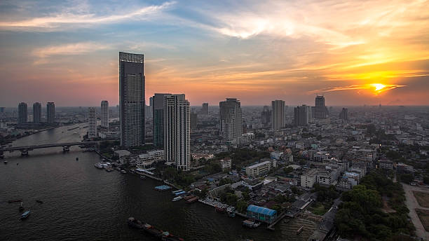 istock Bangkok Sunset with the river, Last light of day (Thailand) 484898041