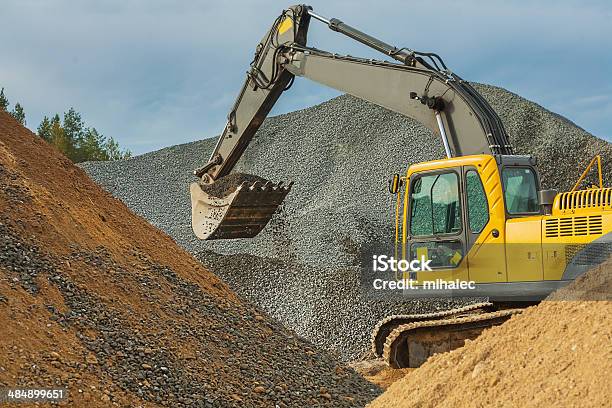Excavator In Work Stock Photo - Download Image Now - Activity, Angle, Backhoe