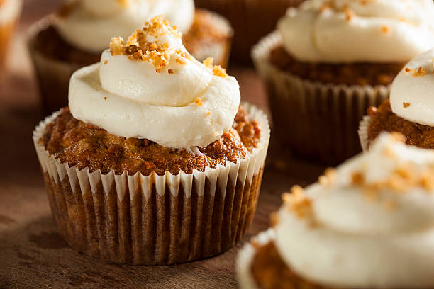 istock Homemade Carrot Cupcakes with Cream Cheese Frosting 484901241