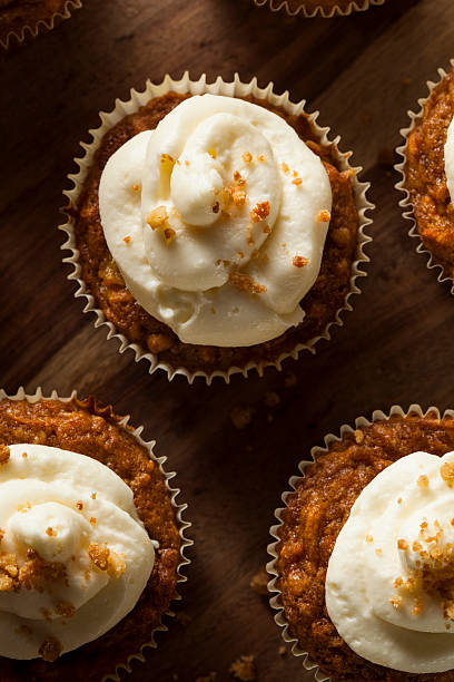istock Homemade Carrot Cupcakes with Cream Cheese Frosting 484901255