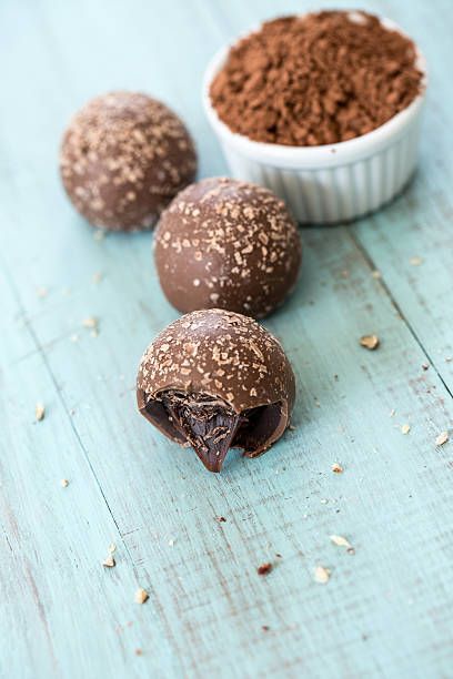 istock Chocolate Truffles with Cocoa Powder From Above 484902171