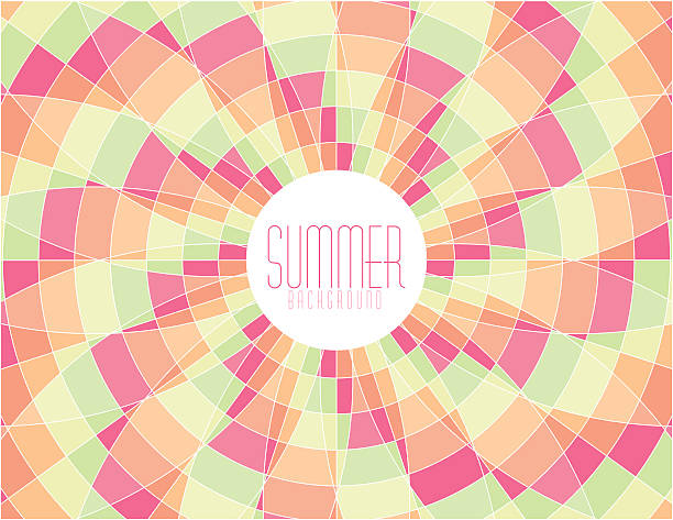 Summer mosaic vector art illustration